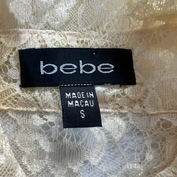 Vintage Womens Victorian Lace Button Up Top Sz S Coquette Bell Sleeve Ivory Y2K - Picture 9 of 12